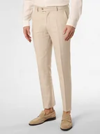 Spodnie męskie - CG - CLUB of GENTS Spodnie z zawartością lnu - Paco Mężczyźni Slim Fit beżowy w kratkę, 52 - miniaturka - grafika 1