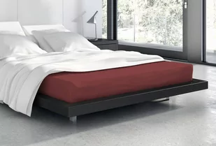 Bordowe prześcieradło Frotte z gumką 180x200 na wysoki materac - Prześcieradła - miniaturka - grafika 1