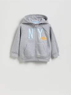 Reserved - Bluza oversize z kapturem - jasnoszary - Bluzy i sweterki niemowlęce - miniaturka - grafika 1