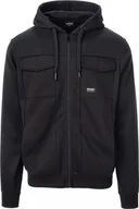 Bluzy męskie - Męska bluza rozpinana z kapturem Hi-tec Barin czarny rozmiar XXL - miniaturka - grafika 1