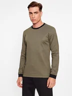 Koszulki męskie - Boss Longsleeve Ottoman 50500448 Zielony Regular Fit - miniaturka - grafika 1