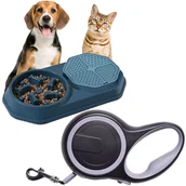 Szelki dla kotów - Automatyczna smycz dla psa + Miska dla zwierząt 2w1 - miniaturka - grafika 1