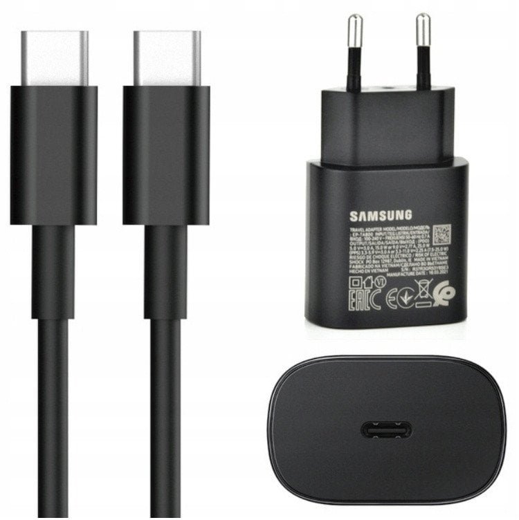 Szybka Ładowarka Sieciowa Samsung 25W Do Galaxy Fast Charge + Kabel USB-C one size