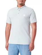 Koszulki męskie - BOSS Męska koszulka polo Passenger Slim-Fit z rozciągliwej bawełny z naszywką z logo, Light/Pastel Green335, M - miniaturka - grafika 1