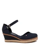 Espadryle damskie - Tommy Hilfiger Espadryle Basic Closed Toe Mid Wedge FW0FW04787 Granatowy - miniaturka - grafika 1