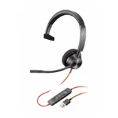 Słuchawki - Plantronics Blackwire 3310, BW3310 USB-C Czarne (213929-01) - miniaturka - grafika 1
