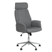Fotele i krzesła biurowe - Beliani Krzesło biurowe szare regulowana wysokość PILOT - miniaturka - grafika 1