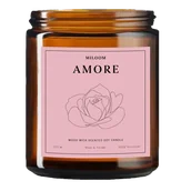 Świece - Miloom Świeca Sojowa Zapachowa Drewniany Knot Amore Wegańska 230ml - miniaturka - grafika 1