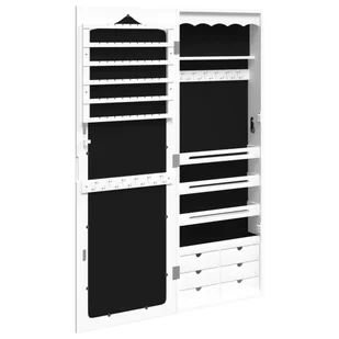 Wisząca szafka na biżuterię, z lustrem, biała, 37,5x10x106 cm Lumarko! - Szafki łazienkowe - miniaturka - grafika 6