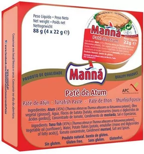 Portugalska pasta z tuńczyka 4x22g Manná - Konserwy i dania rybne - miniaturka - grafika 1