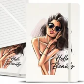 Notesy i bloczki - Notes Notatnik Bujo A5 Biały HELLO BEAUTY Top Wz - miniaturka - grafika 1