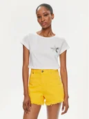 Koszulki i topy damskie - Sisley T-Shirt 3I1XL100Y Biały Slim Fit - miniaturka - grafika 1