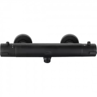 Baterie wannowe i prysznicowe - LAVEO BAT 74TD Bateria natryskowa ścienna termostatyczna bez zestawu natryskowego Dwuuchytowa Sposób montażu: ścienny Głowica: termostatyczna Wykończenie: czarne - miniaturka - grafika 1