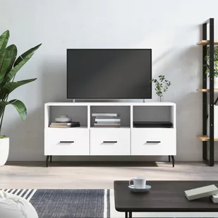 vidaXL Szafka pod TV, biała, 102x36x50 cm, materiał drewnopochodny - Szafki RTV - miniaturka - grafika 1
