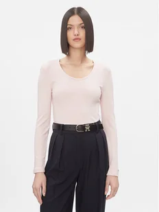 Tommy Hilfiger Bluzka WW0WW41654 Różowy Slim Fit - Bluzki damskie - miniaturka - grafika 1