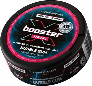 Woreczki energetyczne X-BOOSTER BUBBLE GUM 40mg kofeiny - Produkty energetyczne i izotoniki - miniaturka - grafika 1