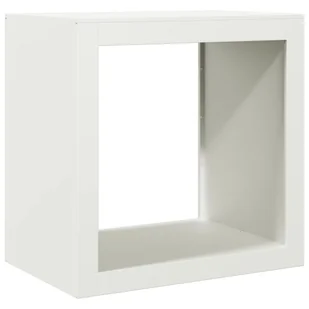 vidaXL Stojak na drewno opałowe, biały, 60x40x60 cm, stalowy - Wózki magazynowe - miniaturka - grafika 1
