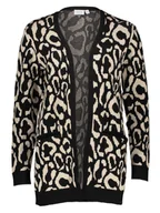 Swetry damskie - Vila Kardigan "Vitif" w kolorze beżowo-czarnym - miniaturka - grafika 1