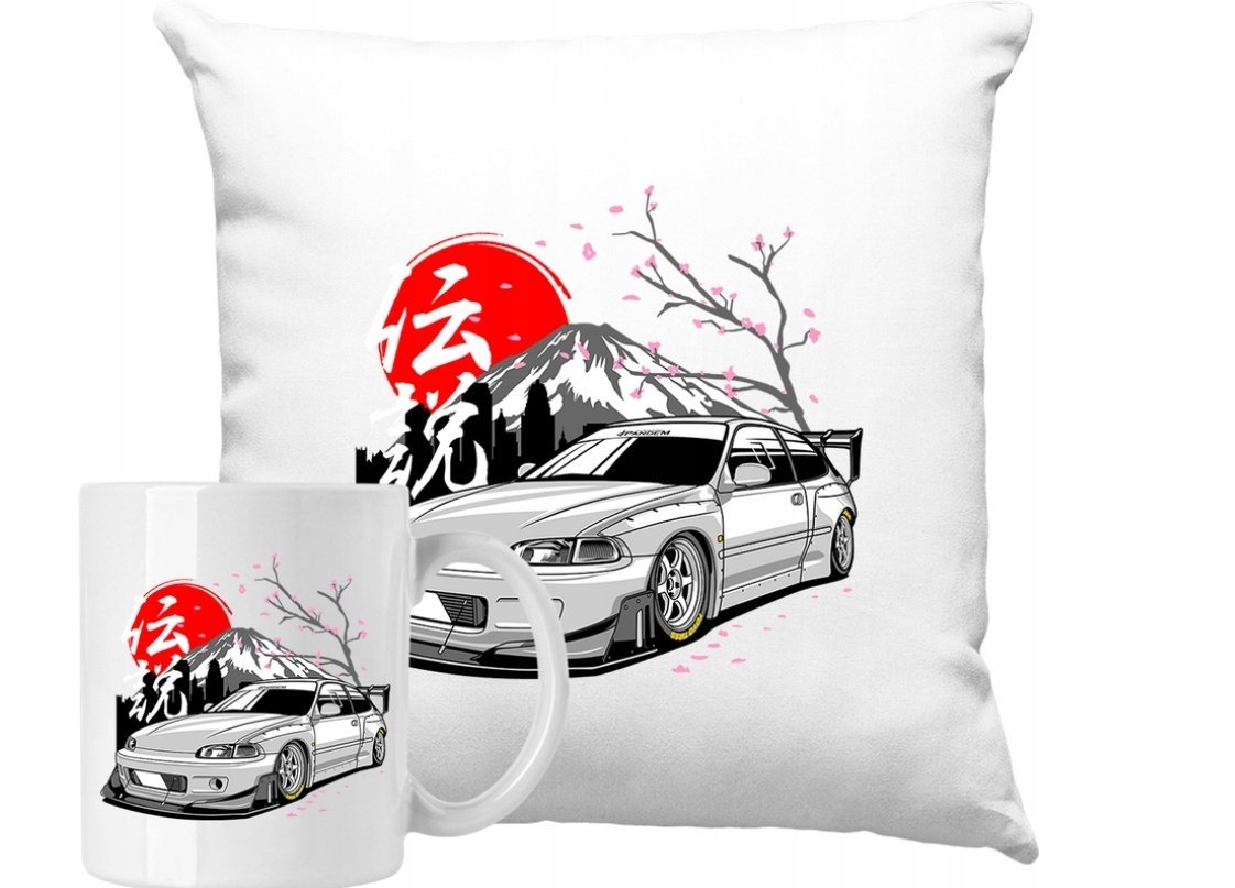 ZESTAW PODUSZKA + KUBEK Szybkie Auta Motoryzacja JDM Pomysł Na Prezent #20