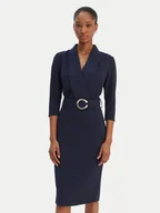 Sukienki - Rinascimento Sukienka koktajlowa CFC0126777003 Granatowy Slim Fit - miniaturka - grafika 1
