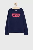 Bluzy damskie - Levi's Levi's bluza dziecięca kolor granatowy z nadrukiem - miniaturka - grafika 1