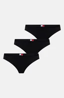 Majtki damskie - Tommy Hilfiger stringi 3-pack kolor czarny UW0UW05641 - miniaturka - grafika 1