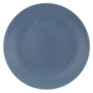 Orion Talerz obiadowy płaski płytki ceramiczny niebieski relief 27 cm O-128442 + O-128442 - Talerze - miniaturka - grafika 1