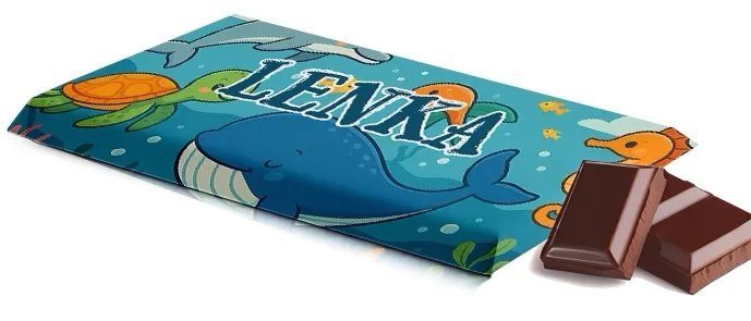 Czekolada personalizowana z imieniem - bajkowy motyw podwodnego świata