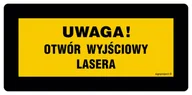 Systemy ekspozycyjne i znaki informacyjne - KB004 UWAGA! PROMIENIOWANIE LASEROWE PRZY OTWARCIU, PN - PŁYTA PCV 1MM; (200X100MM) - miniaturka - grafika 1