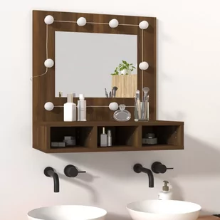 Lumarko Szafka z lustrem i LED, brązowy dąb, 60x31,5x62 cm - Toaletki - miniaturka - grafika 13