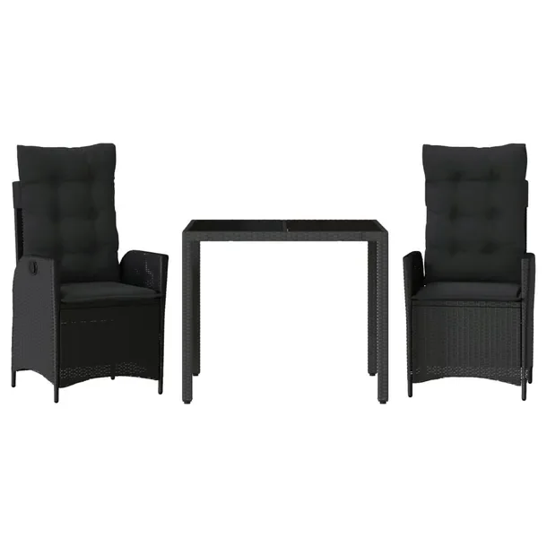Zestaw Mebli Ogrodowych z Rattanu PE, Stół 90x90x75 cm, Krzesła 57x61x93