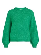 Swetry damskie - Vila Women's VIJAMINA O-Neck L/S Knit TOP-NOOS sweter dzianinowy, zielony Kelly Green/Szczegóły: melanż, XS, Zielony Kelly/Szczegóły: melanż, XS - miniaturka - grafika 1