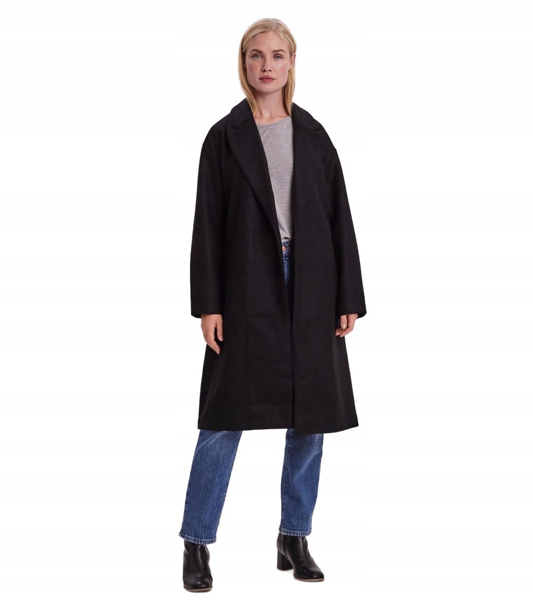 VERO MODA PŁASZCZ DAMSKI CZARNY KLASYCZNY S JPA