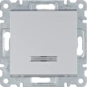 Wyłączniki światła i elektryczne - Wyłącznik schodowy podświetlany Hager LUMINA - srebrny mat - miniaturka - grafika 1