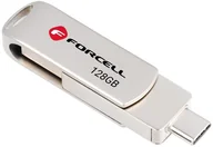 Pendrive - Pendrive 128GB USB 3.2 Gen 1 USB A / USB C Forcell F-Data Metal Duo srebrny - miniaturka - grafika 1