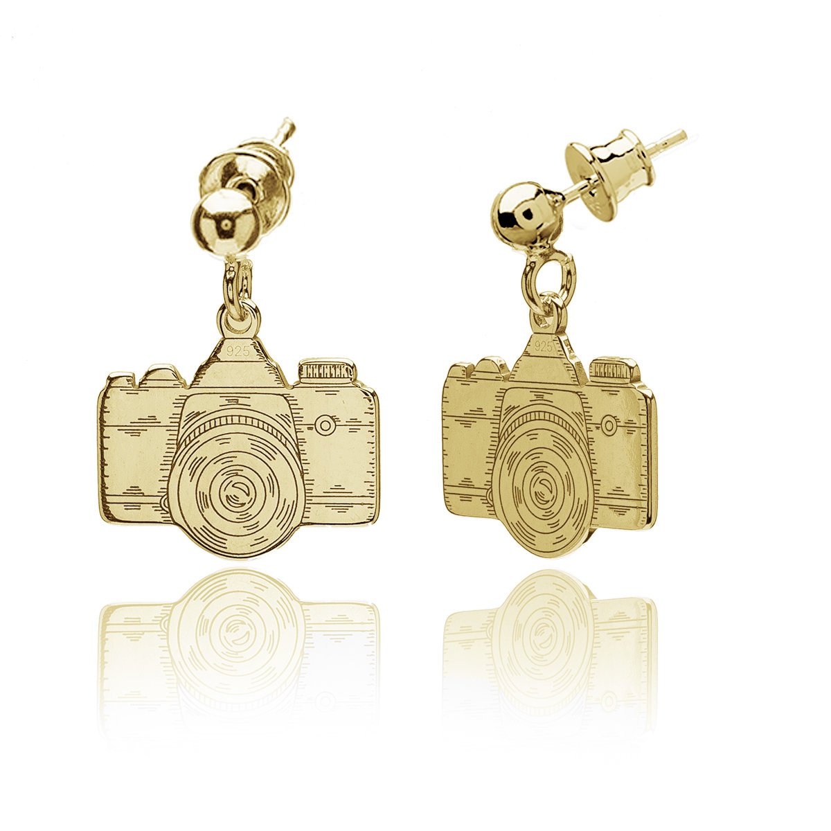 Kolczyki aparaty srebrne pozłacane