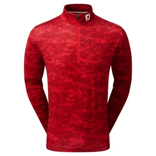 Męska bluza golfowa Footjoy Cloud Camo Print Red - Golf - miniaturka - grafika 1