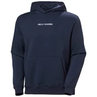 Bluzy męskie - Męska Bluza HELLY HANSEN COTTON FLEECE HOODIE 54159_597 – Granatowy - miniaturka - grafika 1