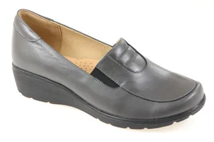 Skórzane półbuty Monax H2 popiel - Półbuty damskie - miniaturka - grafika 1