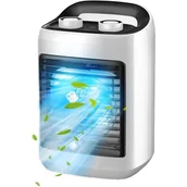 Wentylatory - Mała, cicha chłodziarka z pojemnikiem na wodę do domu, biura, podróży i na kemping, wymiary: 9,84 x 6,5 x 4,92 cala - miniaturka - grafika 1