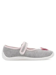 Nelli Blu Kapcie BALERINKI MOTYL IV Szary - Buty dla dziewczynek - miniaturka - grafika 1