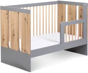 Łóżka dla dzieci i młodzieży - Łóżko PAULINE z barierką grafit - dąb 120x60 - miniaturka - grafika 1