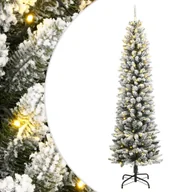 Choinki - vidaXL Sztuczna choinka, ośnieżona, 150 lampek LED, 120 cm - miniaturka - grafika 1