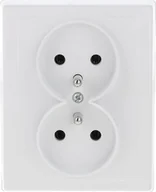 Gniazdka elektryczne - Timex JOWISZ Gniazdo podwójne z/u natynkowe białe GNt-6 Jw - miniaturka - grafika 1