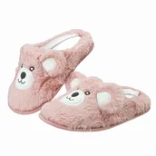 Buty dla dziewczynek - Kapcie dziecięce laczki różowe miś wygodne wsuwane Captain Mike 33 - miniaturka - grafika 1