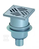 Akcesoria do armatury i ceramiki - Wpust Classic DN50, odpł.pion.z przykręcaną kratką nierdz.138x138 - miniaturka - grafika 1