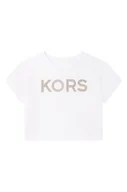 Koszulki dla dziewczynek - Michael Kors t-shirt bawełniany dziecięcy kolor biały - miniaturka - grafika 1