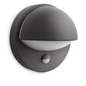 Lampy ogrodowe - Philips June 1x12W Kinkiet zewnętrzny elewacyjny z czujnikiem ruchu antracyt - miniaturka - grafika 1