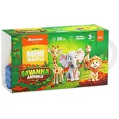 Klocki - Klocki elastyczne MARIOINEX Mini Waffle Animals Sawanna 907078 - miniaturka - grafika 1