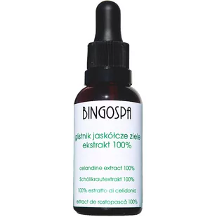 BINGOSPA, Kurzajki Brodawki Glistnik Jaskółcze Ziele Ekstrakt 100%, 30 Ml - Balsamy i kremy do ciała - miniaturka - grafika 1